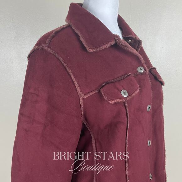 Rare Dark Red Faux Suede Jacket ASO Willow Buffy the Vampire Slayer Fall Classic - Picture 13 of 14